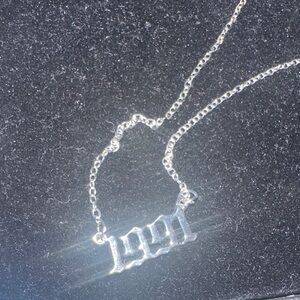 Silver Necklace with '1991 Pendant